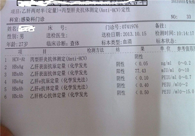 丙肝肝功能化验单_有来医生