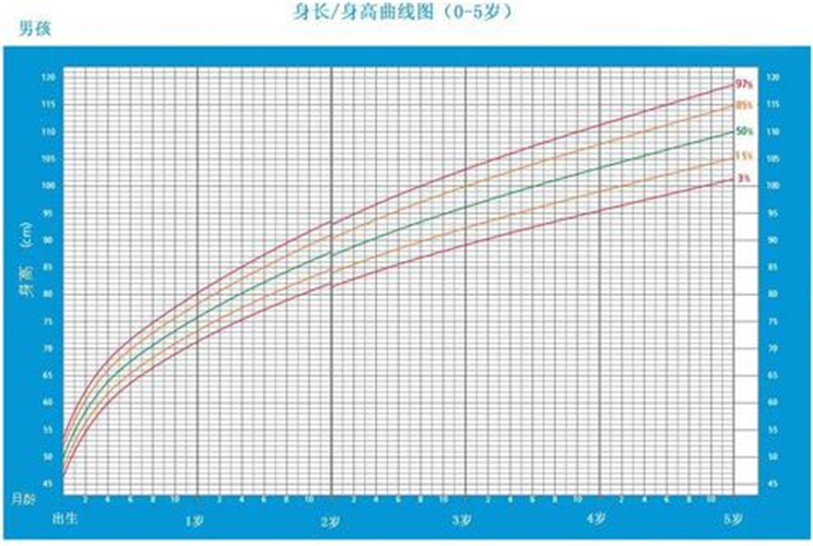 男孩曲線兒童身高體重對(duì)照表圖片