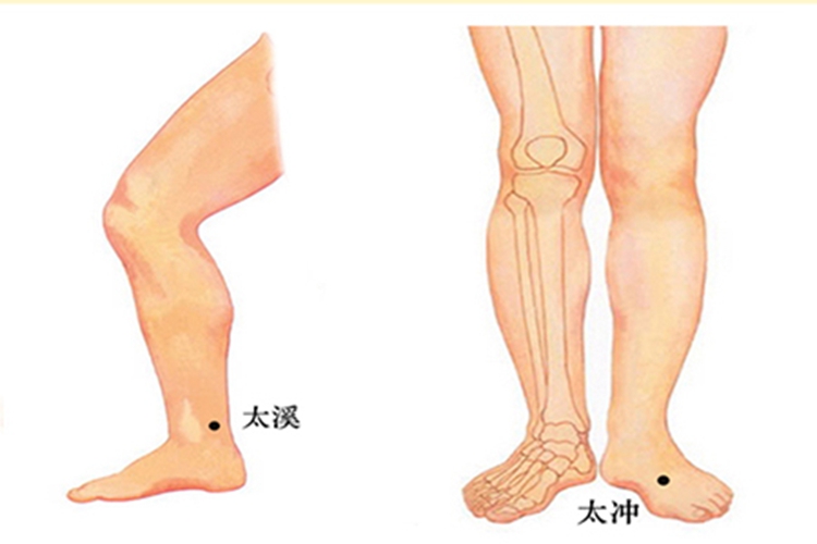 太冲穴位于足背第一二跖骨之间位置图片