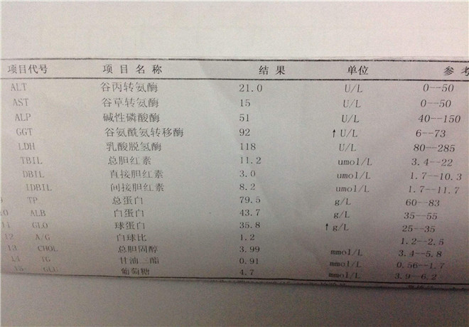 丙肝功能化验单格式