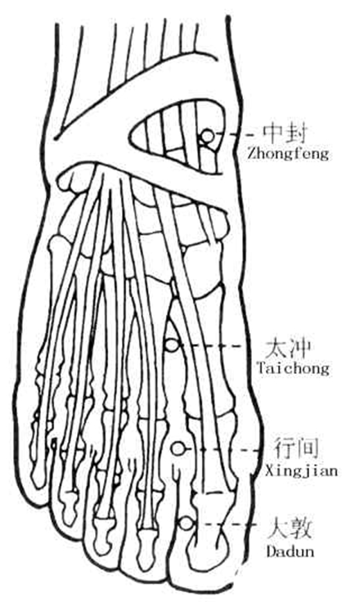 按压太冲穴缓解头痛图片