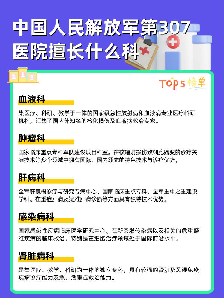 中国人民解放军第307医院擅长什么科