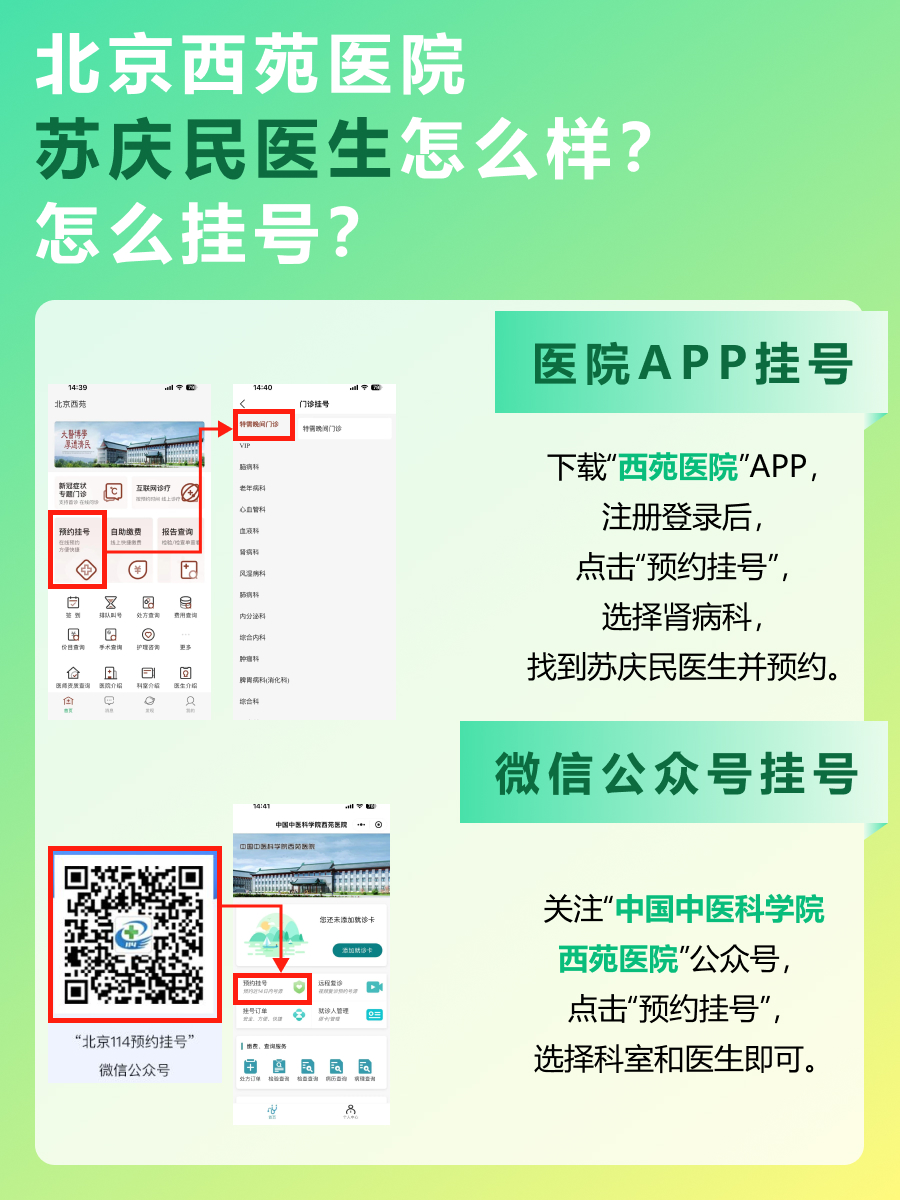 北京西苑医院苏庆民医生怎么样？怎么挂号？