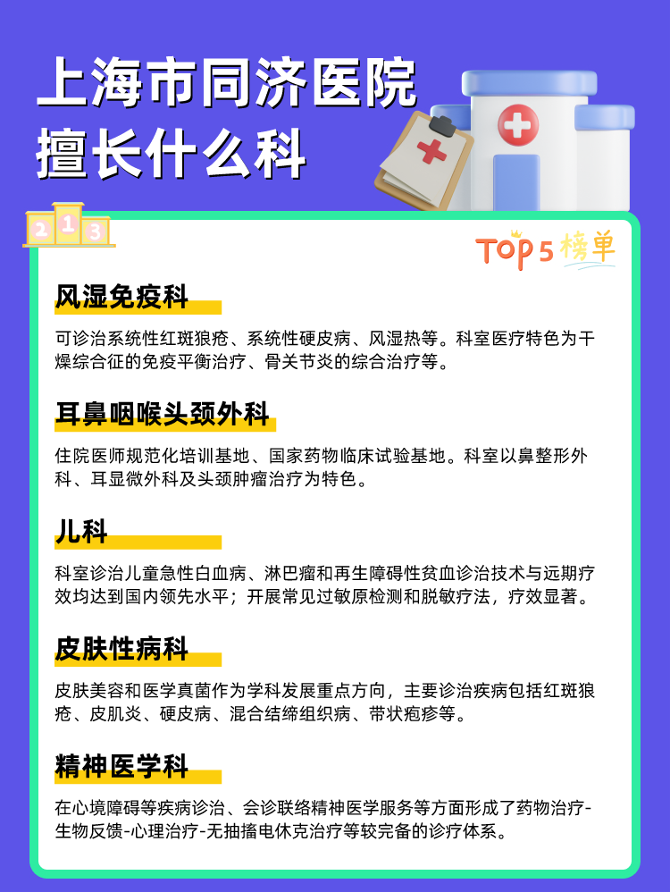 上海市同济医院擅长什么科