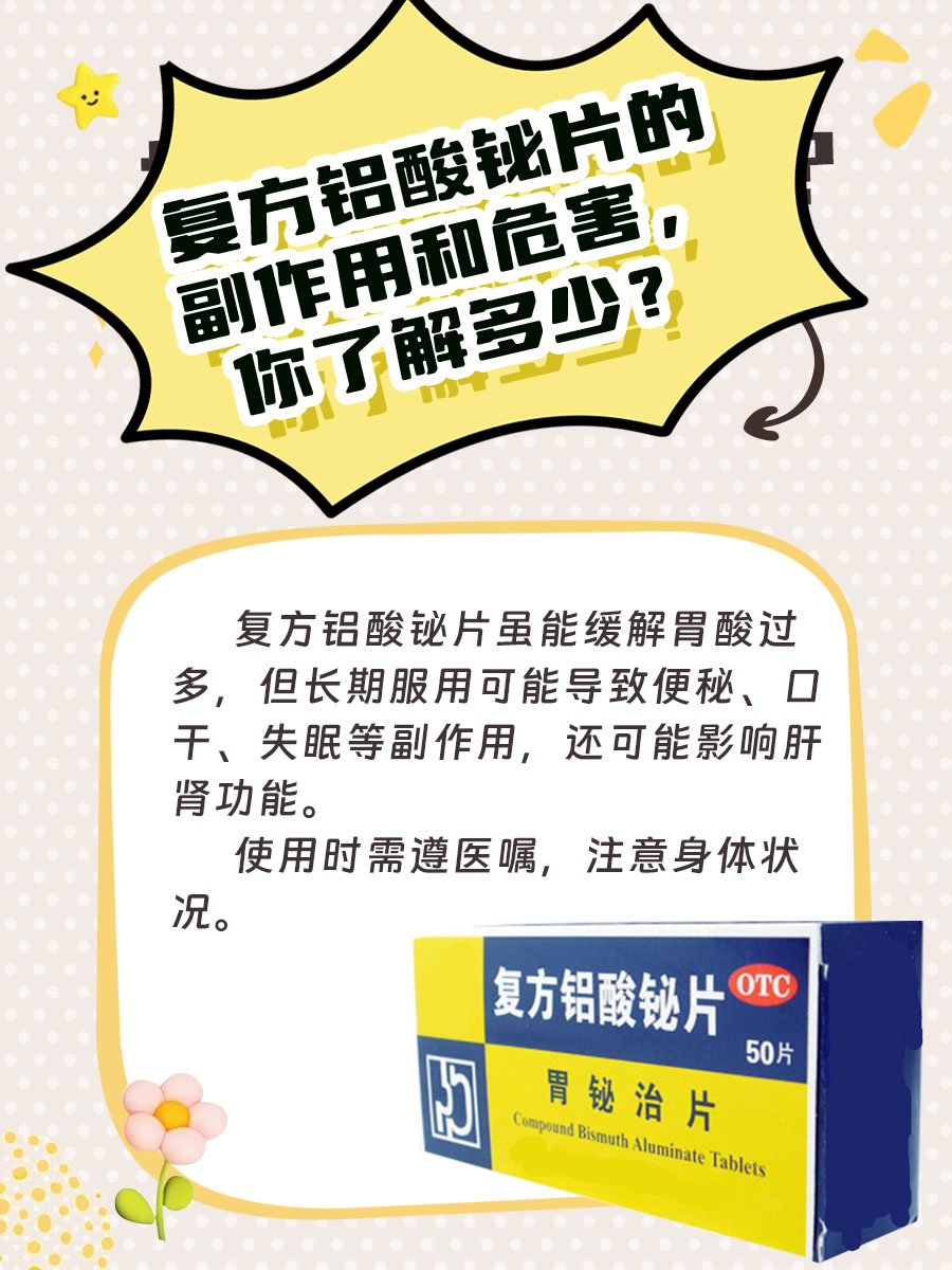 复方铝酸铋片的副作用和危害,你了解多少?