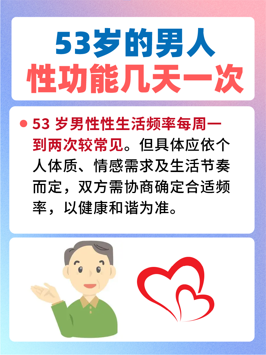 53岁的男人性功能几天一次？揭秘