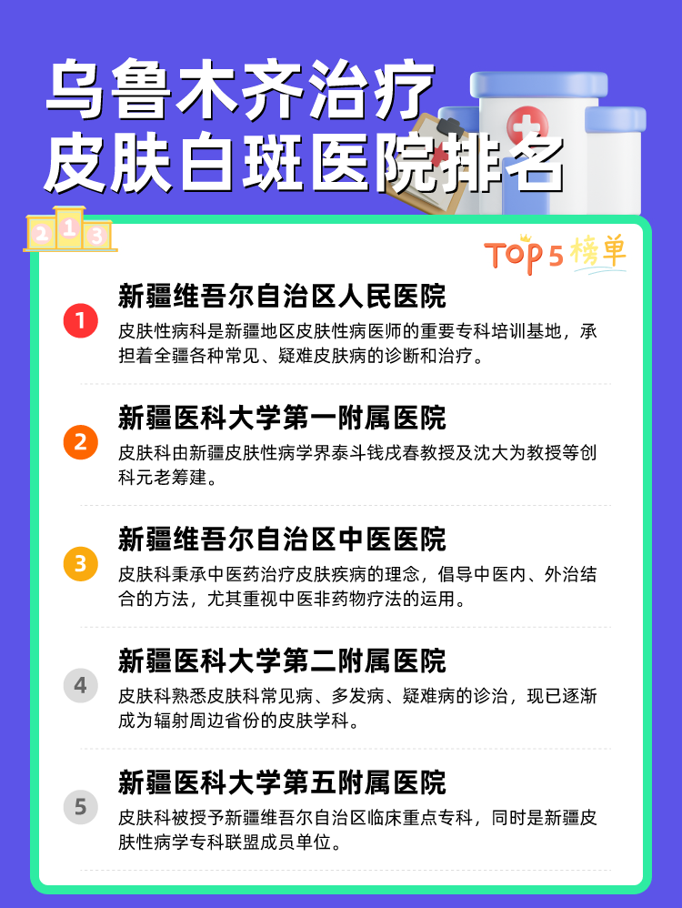 乌鲁木齐治疗皮肤白斑医院排名