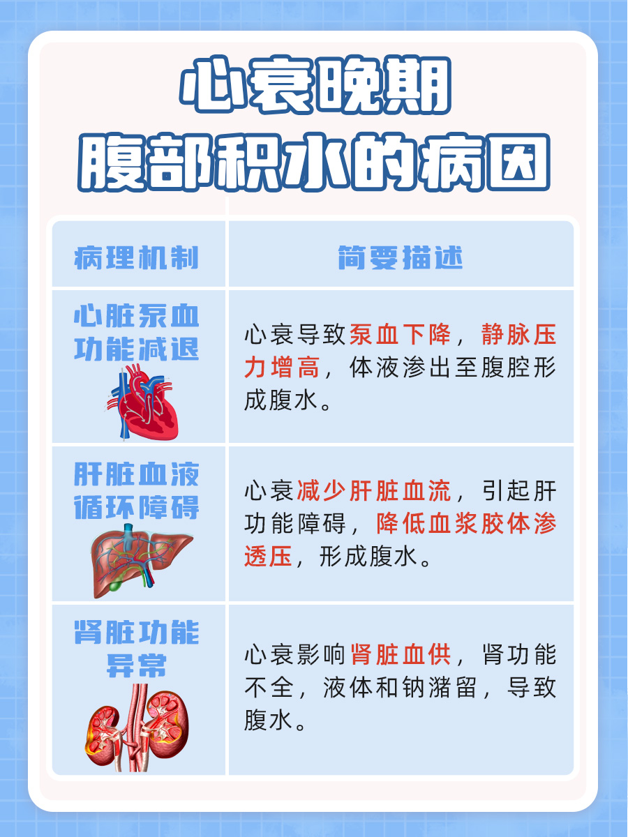 心衰晚期腹部积水的原因,医生解答!