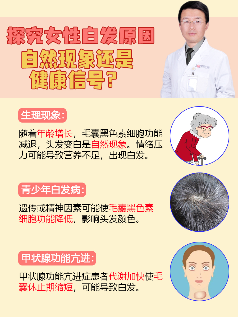 探究女性白发原因，自然现象还是健康信号？