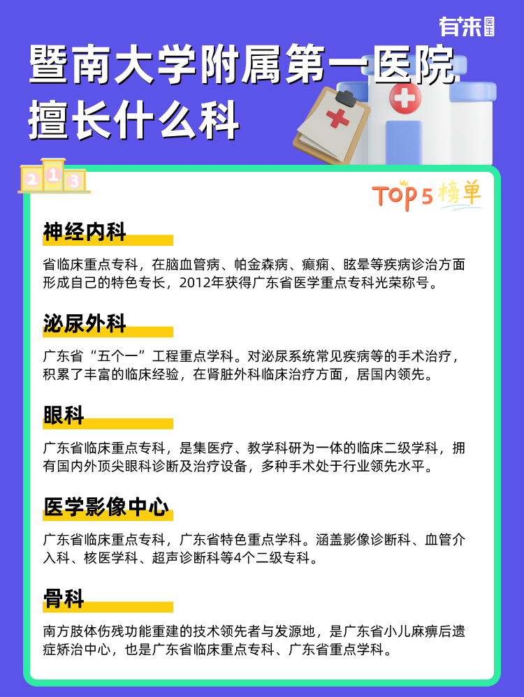 暨南大学附属第一医院擅长什么科