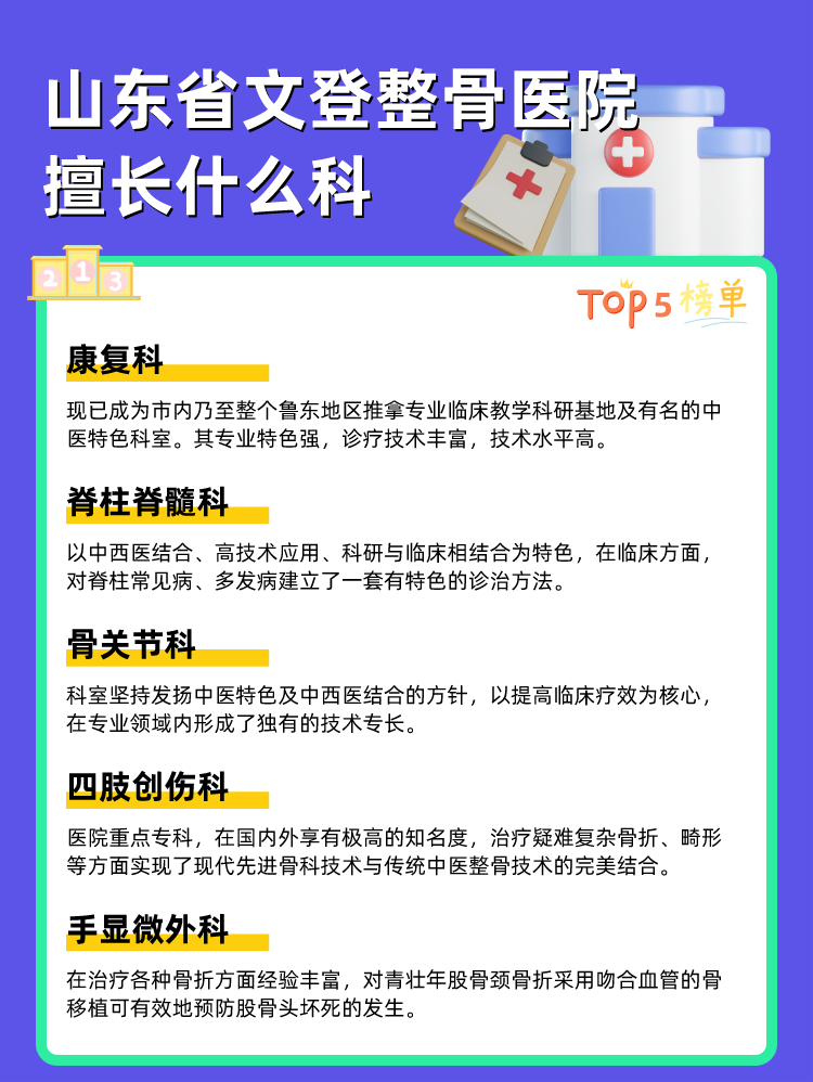 山东省文登整骨医院擅长什么科