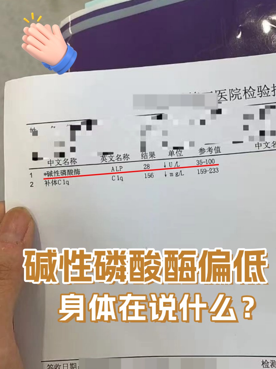 碱性磷酸酶偏低,身体在说什么?