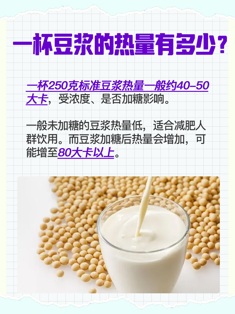 探究：一杯豆浆的热量是多少大卡
