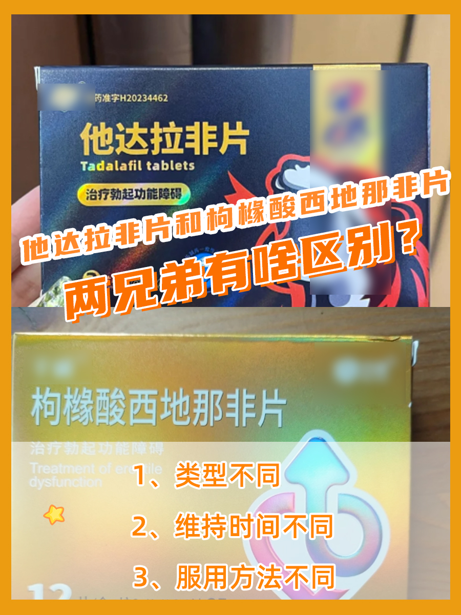 他达拉非片和枸橼酸西地那非片，两兄弟有啥区别