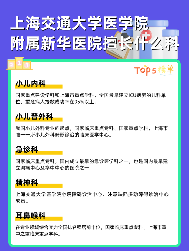 上海交通大学医学院附属新华医院擅长什么科