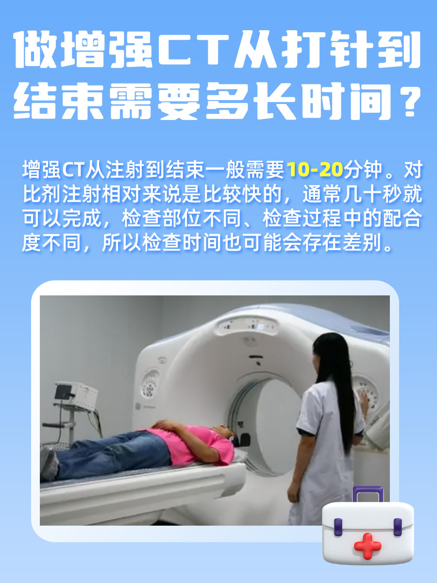 做增强CT，从打针到结束要多久？