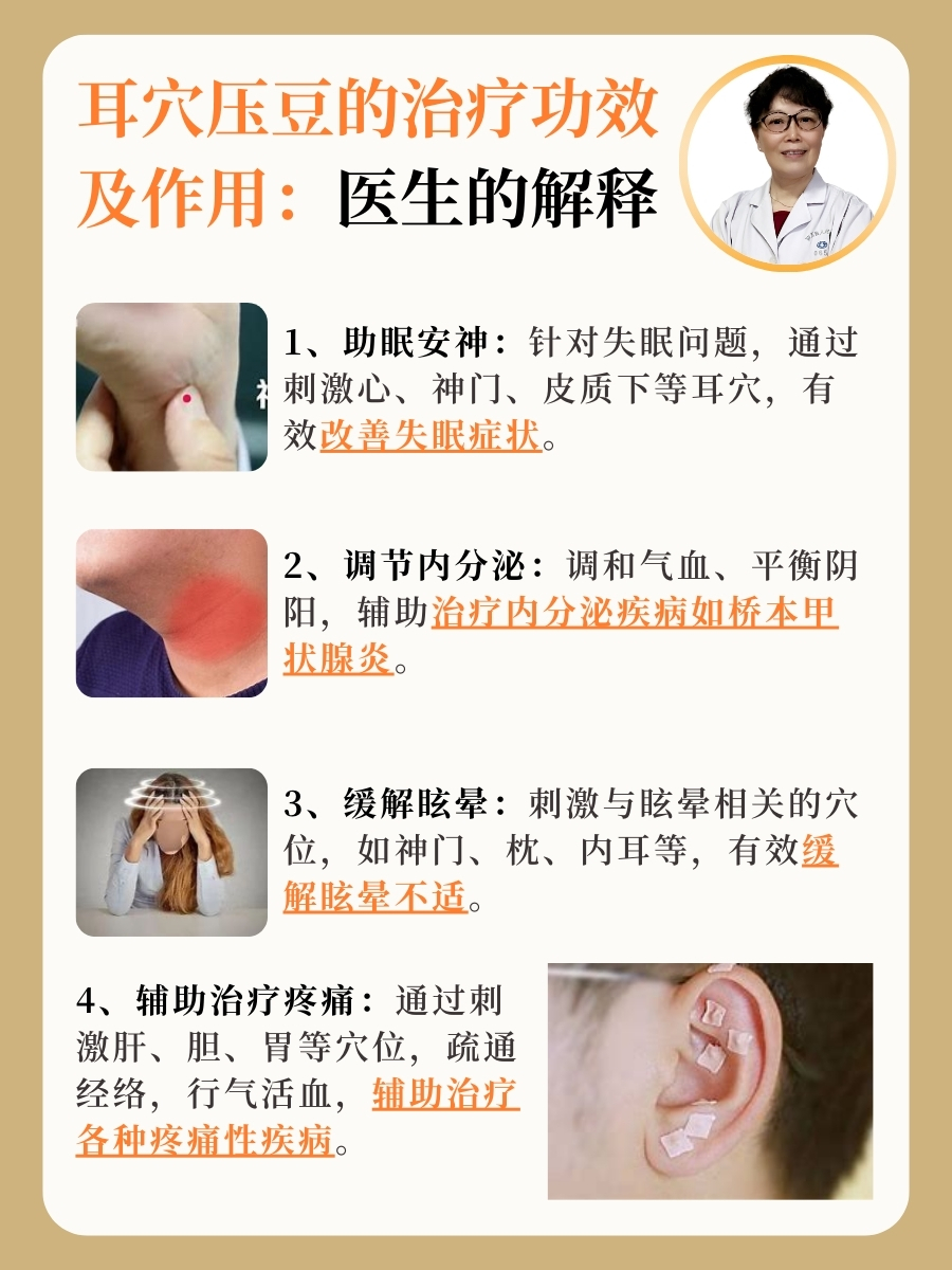 耳穴压豆的治疗功效及作用：医生的解释