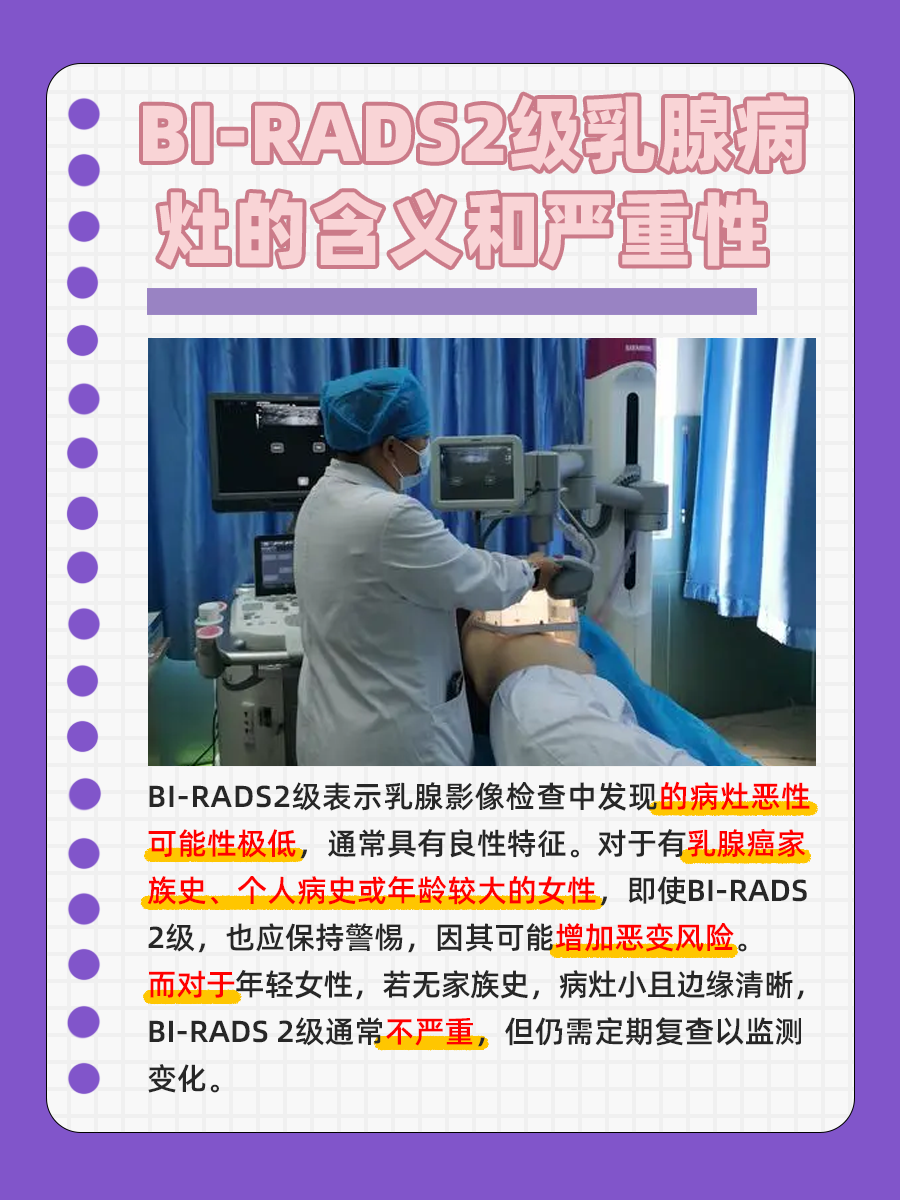 BI-RADS2级乳腺病灶是什么意思，严重吗