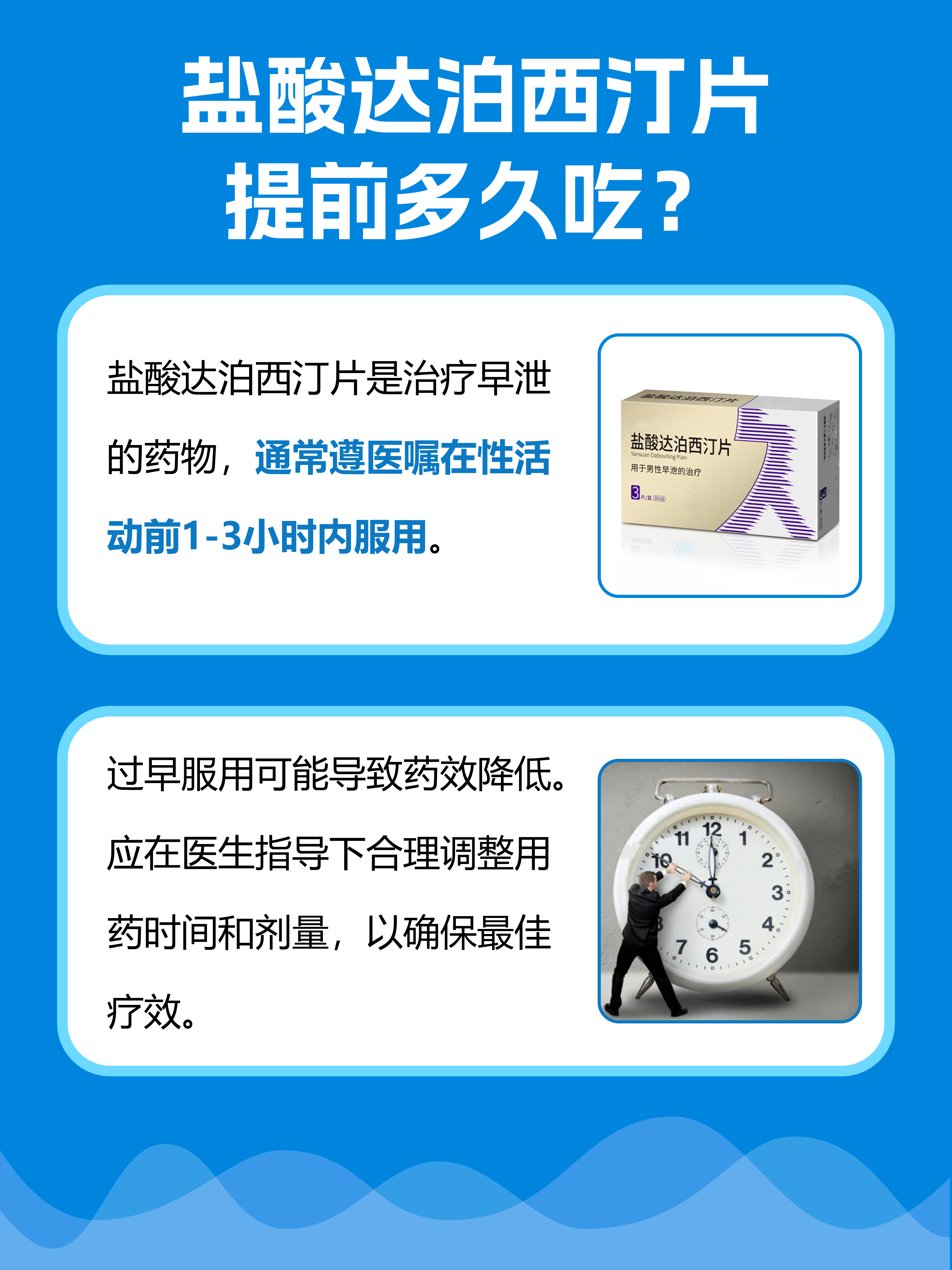 盐酸达泊西汀片在性生活前多久服用？医生告诉你