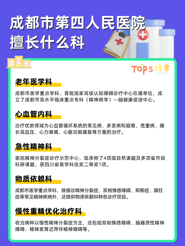 成都市第四人民医院擅长什么科