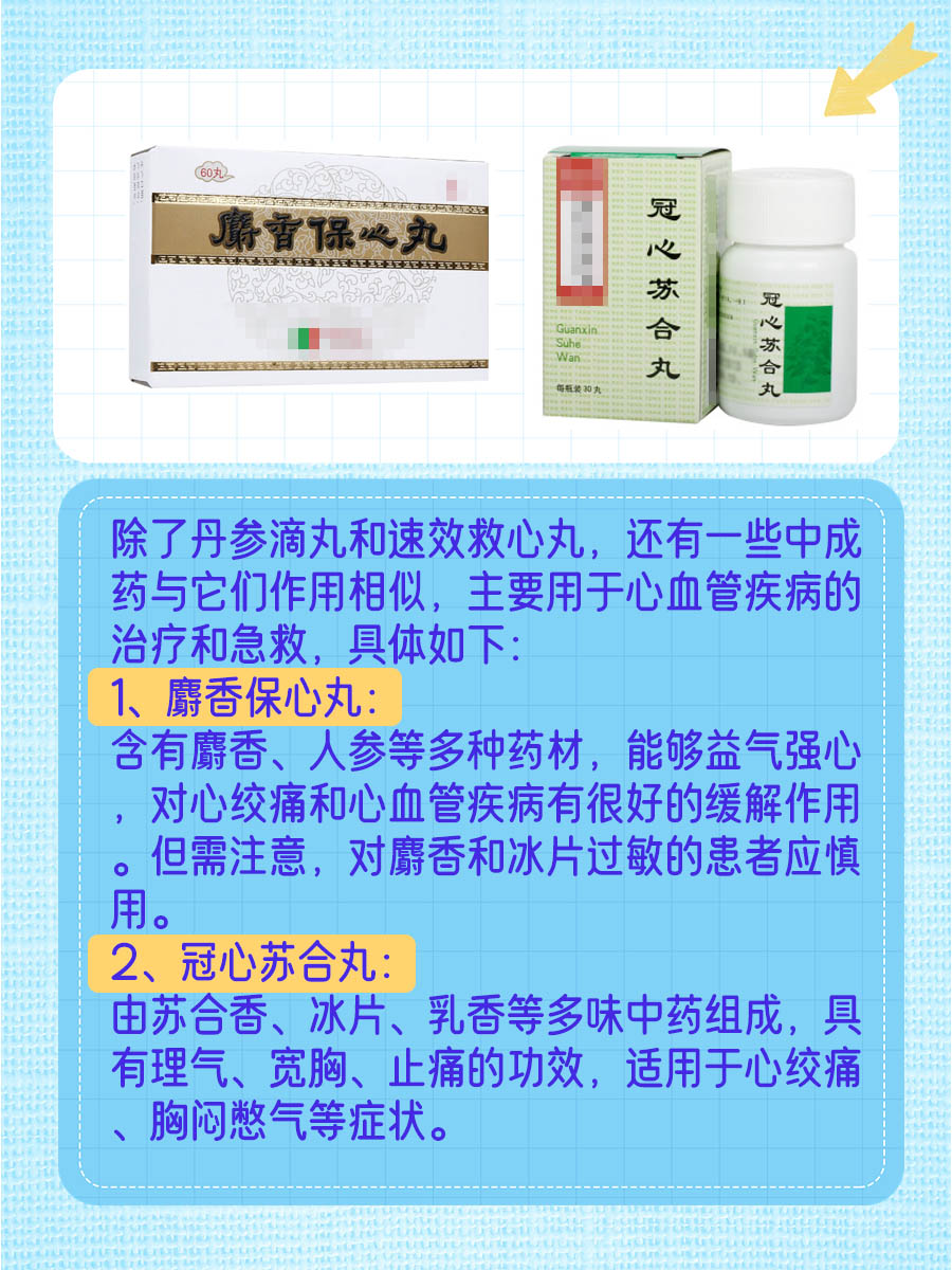 丹参滴丸与速效救心丸的区别：医生看两种中成药