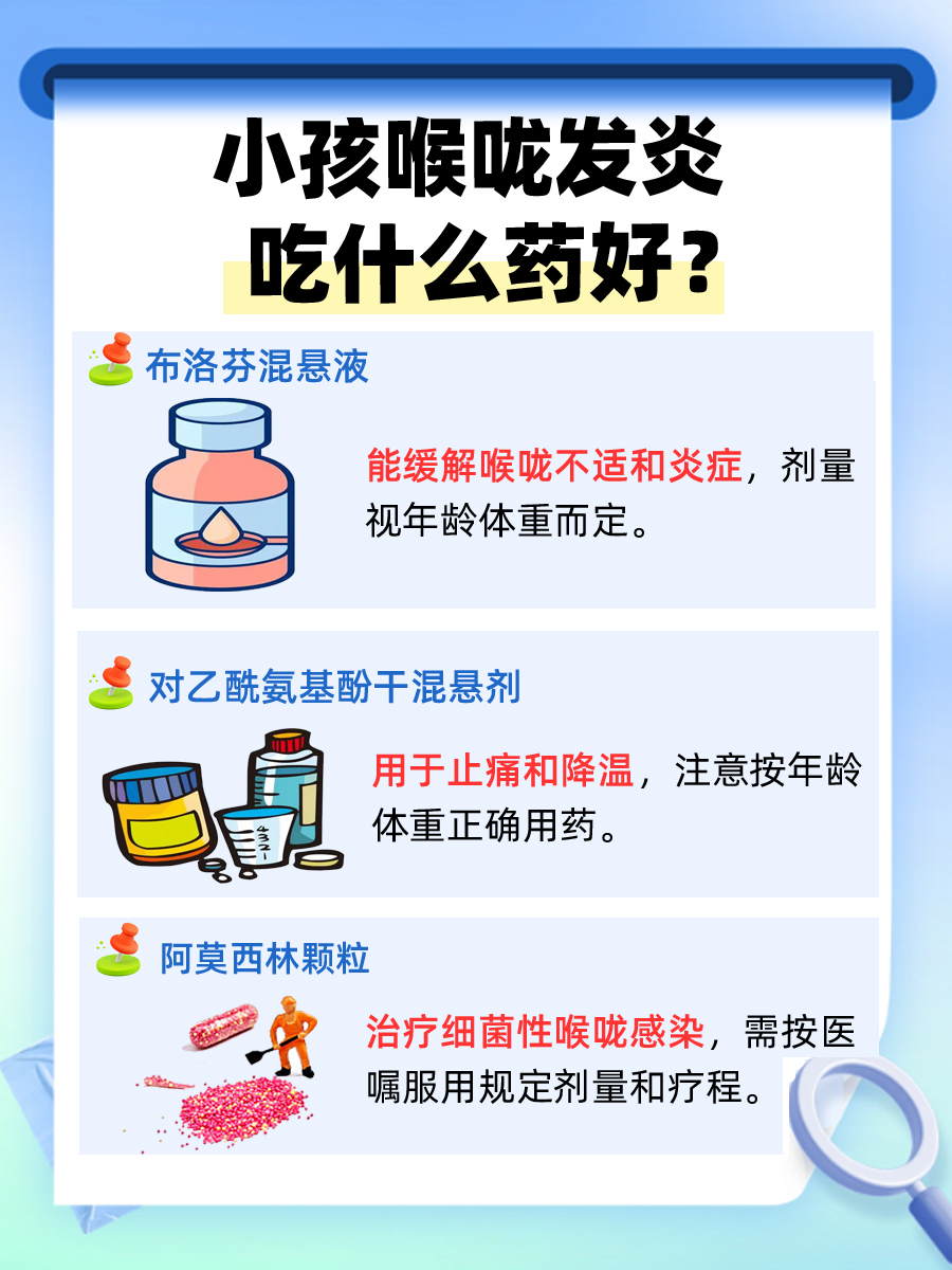 小孩喉咙发炎,可以选择吃这些药!
