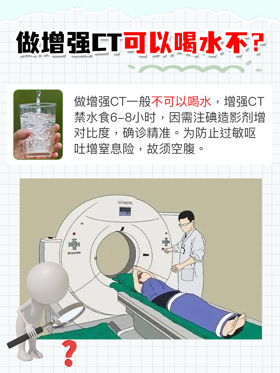 听医生说：增强CT前能喝水吗？