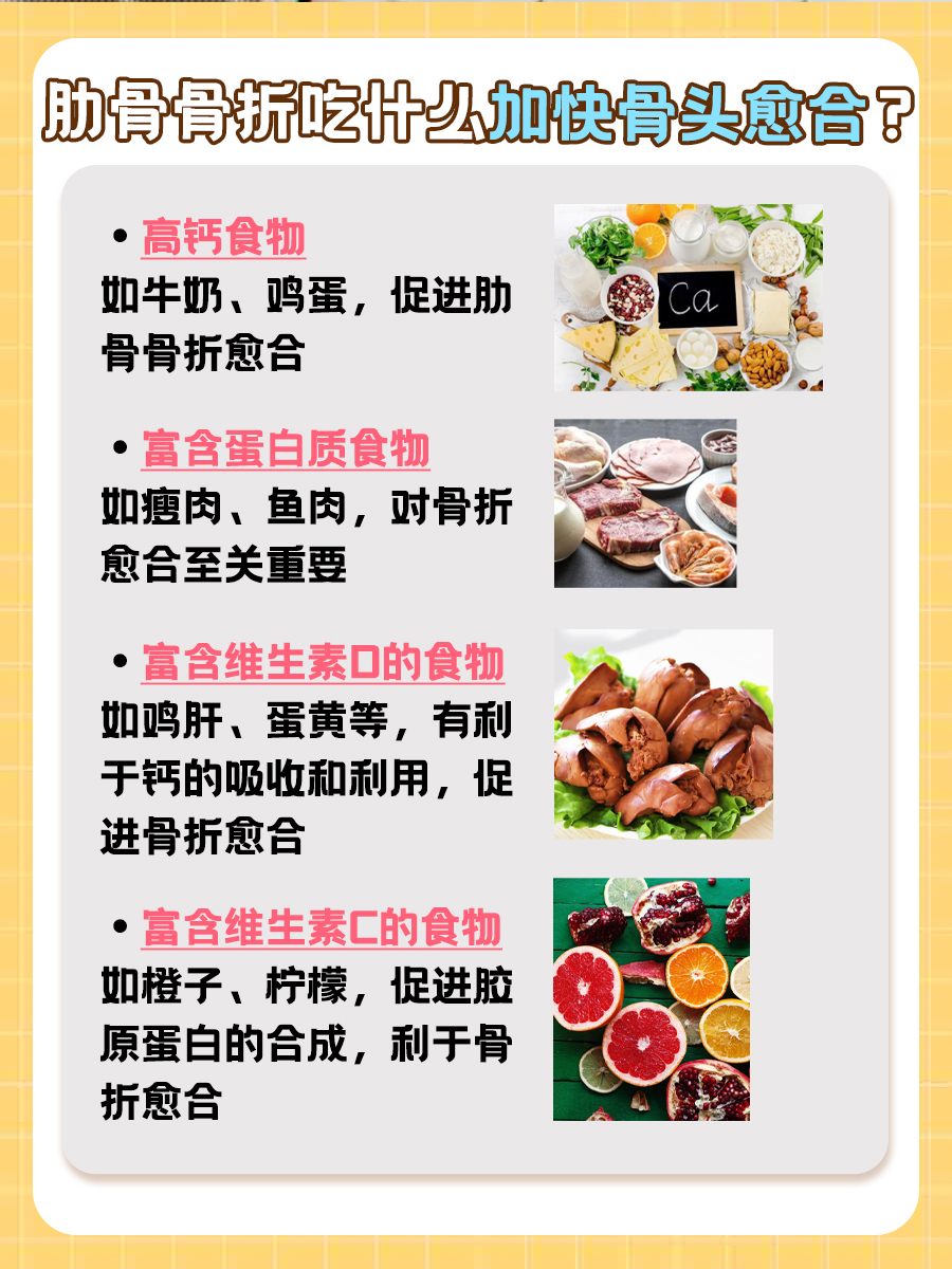 肋骨骨折后加速骨愈合的清单，让你恢复活力！