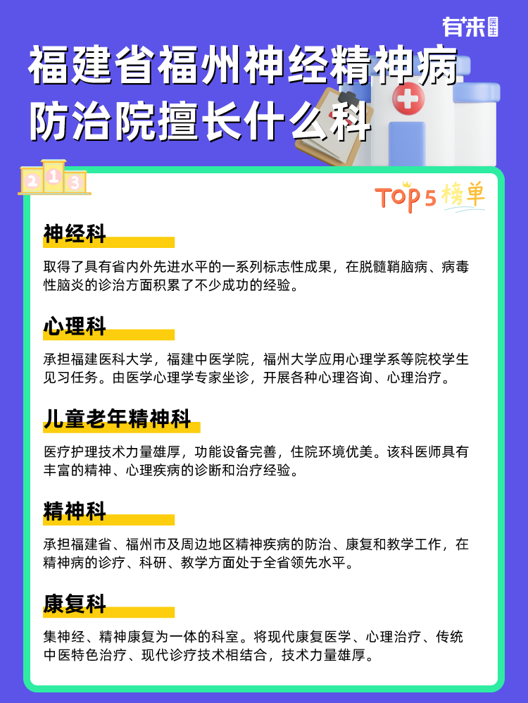 福建省福州神经精神病防治院擅长什么科