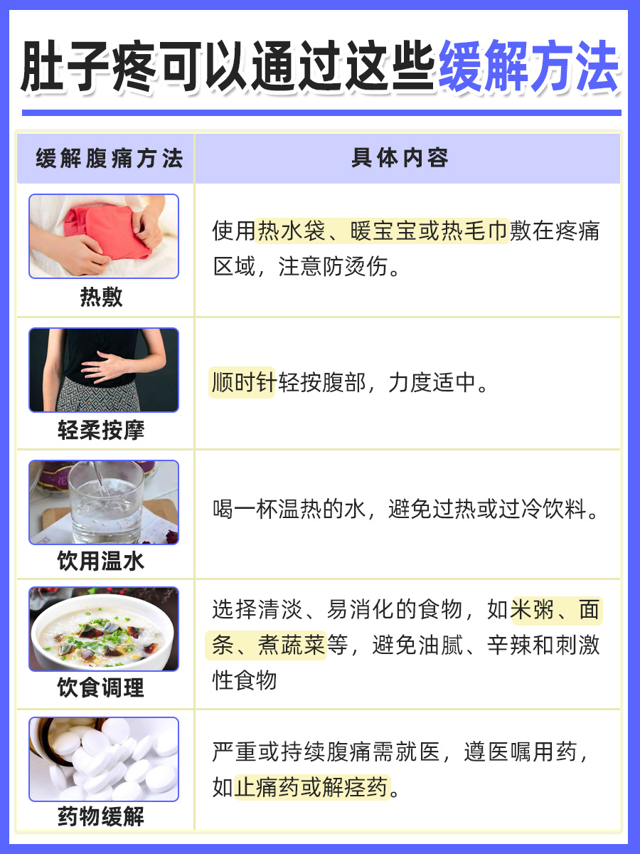 肚子疼的缓解方法有哪些？一文揭晓