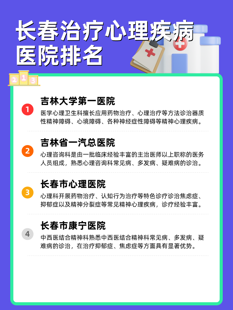 长春治疗心理疾病医院排名