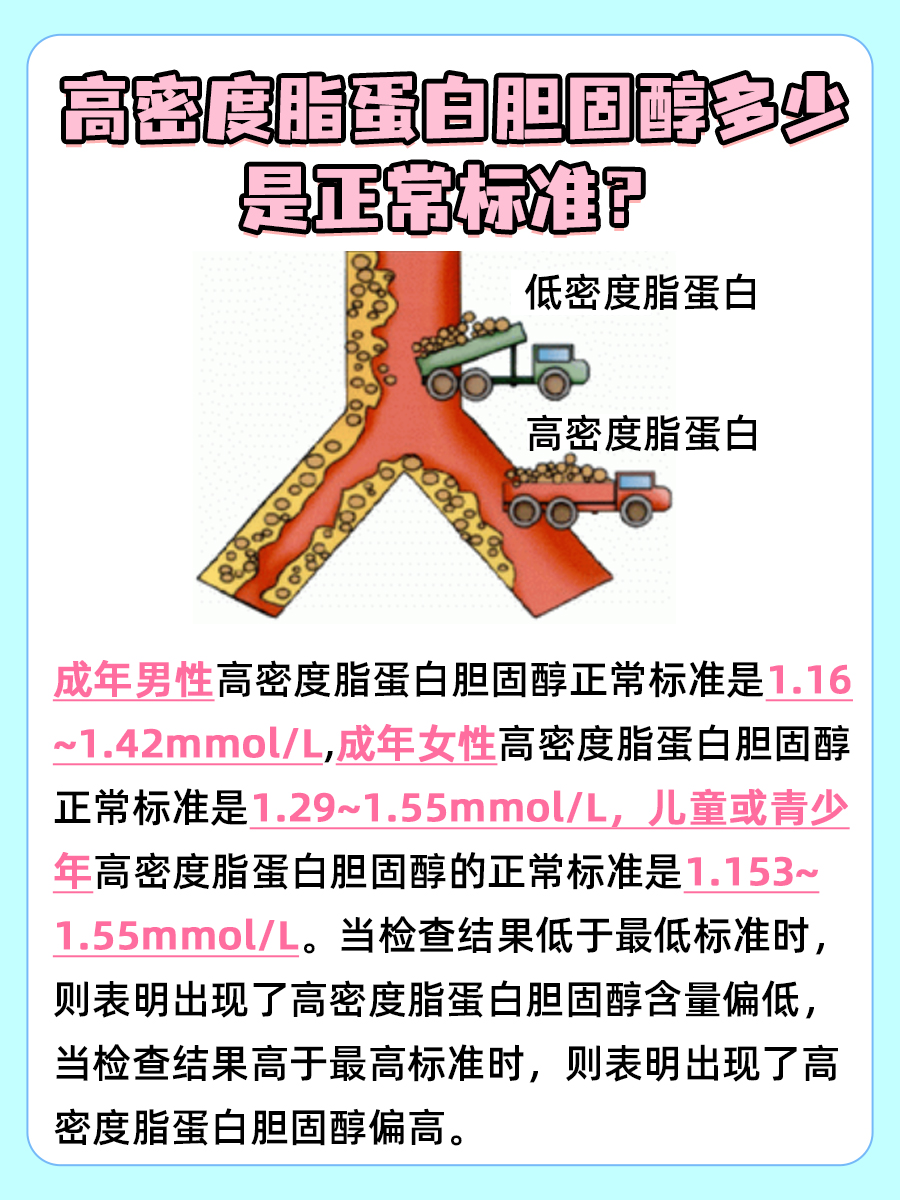 快速告诉你:高密度脂蛋白胆固醇正常值范围