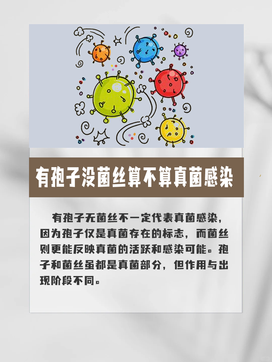 疑惑：有孢子没菌丝，这是真菌感染吗？