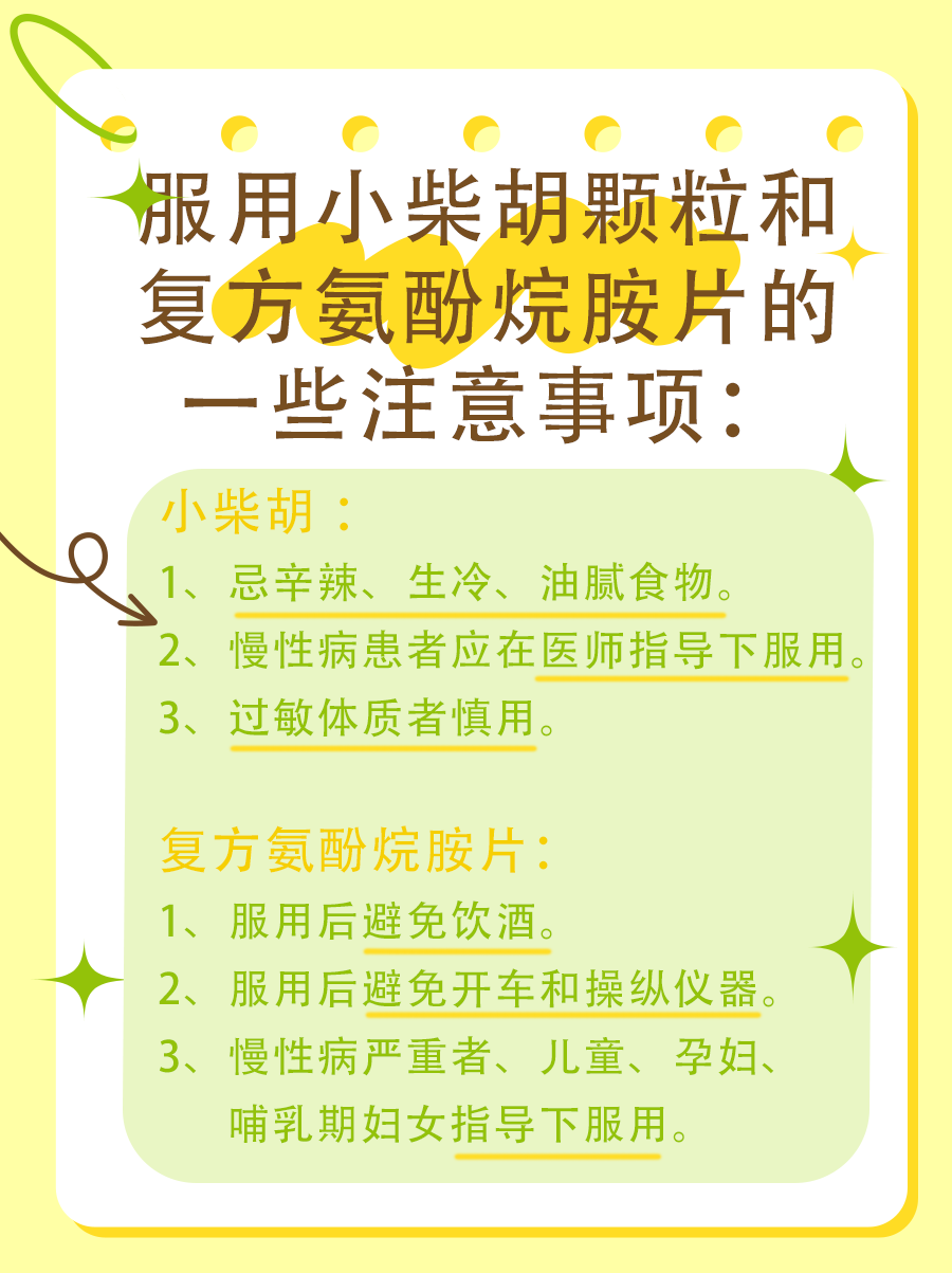 小柴胡颗粒和复方氨酚烷胺片能一起吃吗？