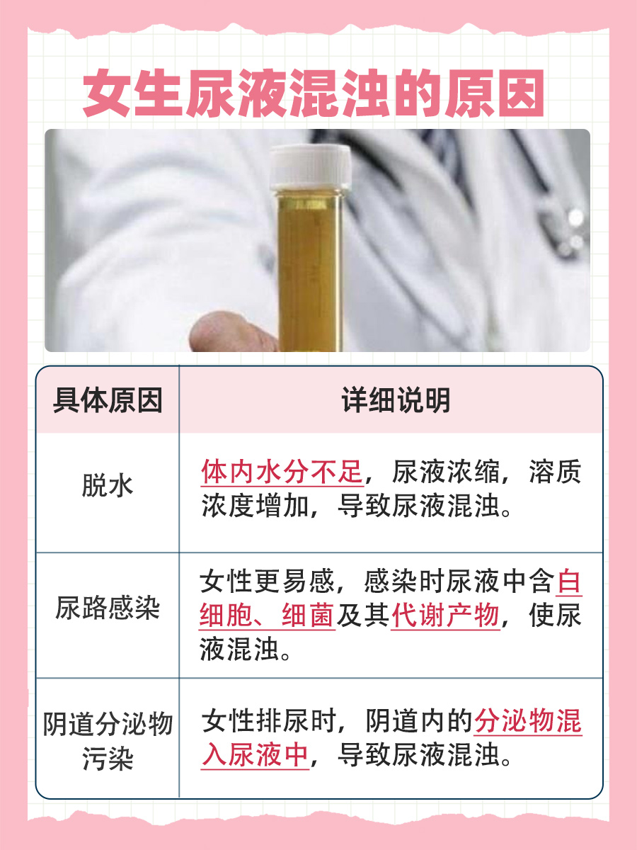 女生尿液混浊是什么原因？医生解读