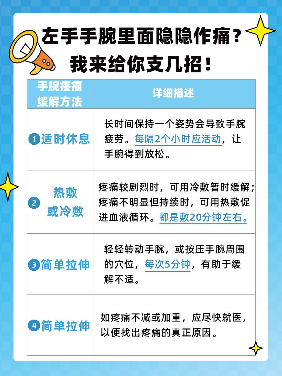 左手手腕里面隐隐作痛?这些小技巧帮你舒缓疼痛