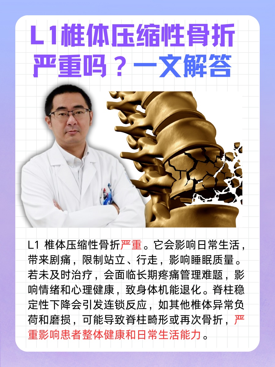 L1椎体压缩性骨折严重吗？一文解答