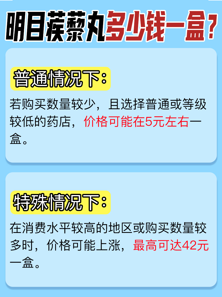 明目蒺藜丸价目表，费用一目了然！