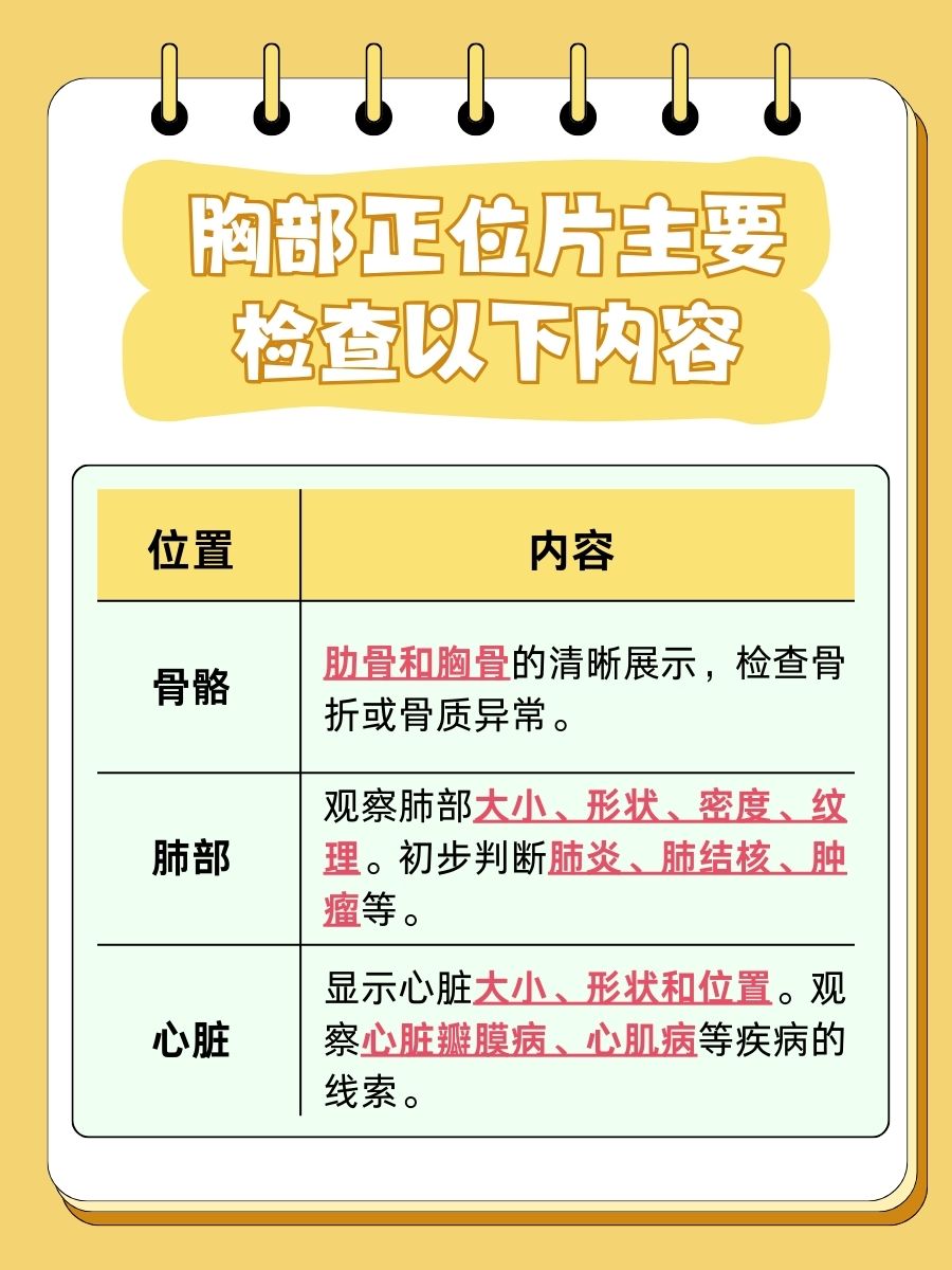 胸部正位片查什么？医生告诉你