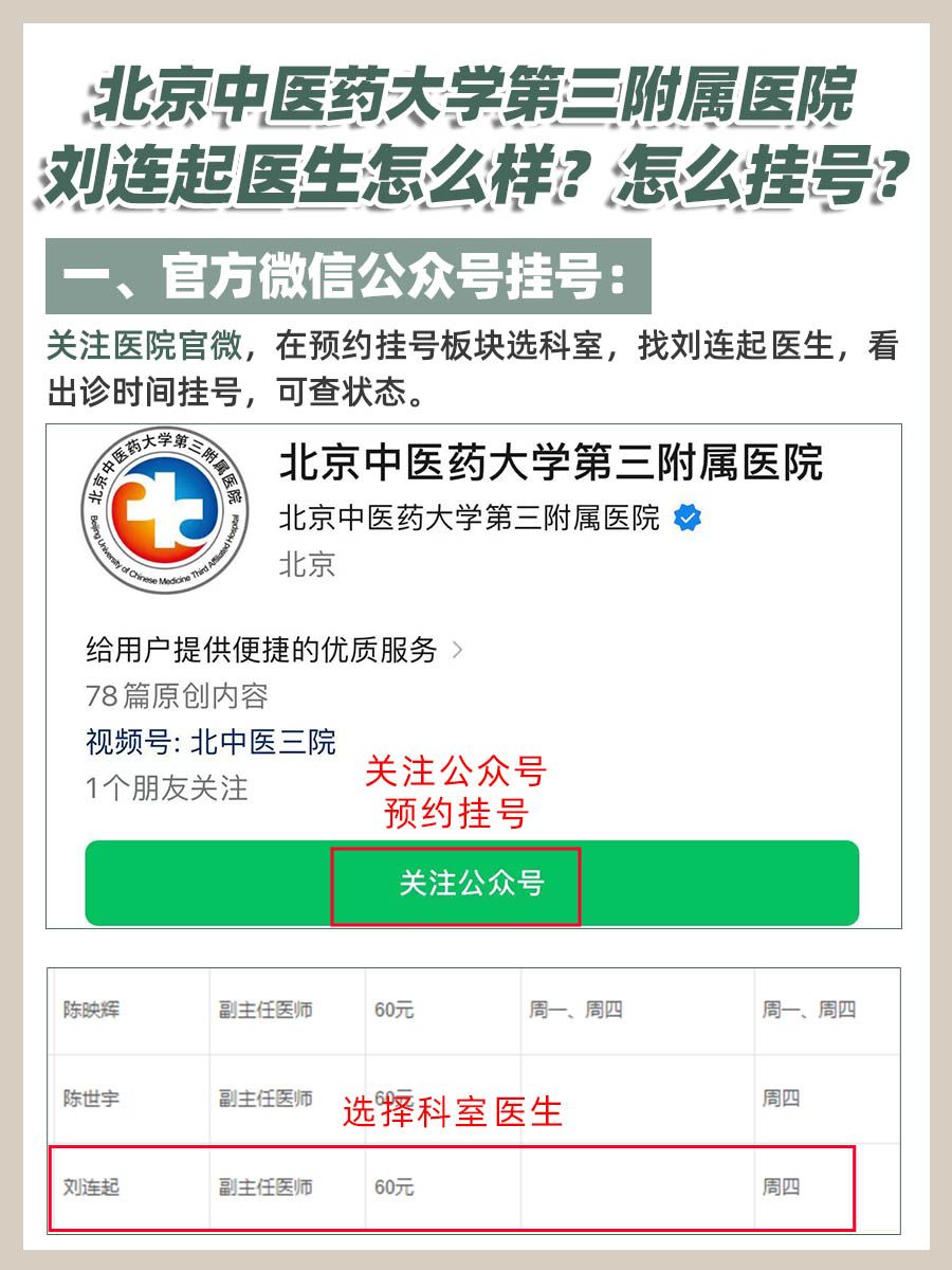 北京中医药大学第三附属医院刘连起医生怎么样?怎么挂号?