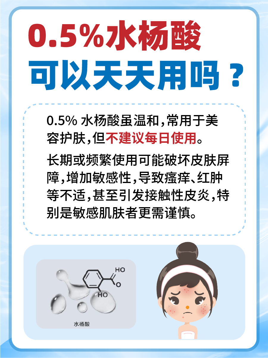 水杨酸护肤法：0.5%浓度能每天使用吗？