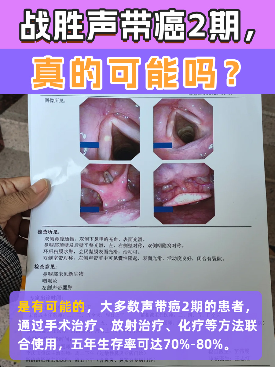 战胜声带癌2期，真的可能吗？