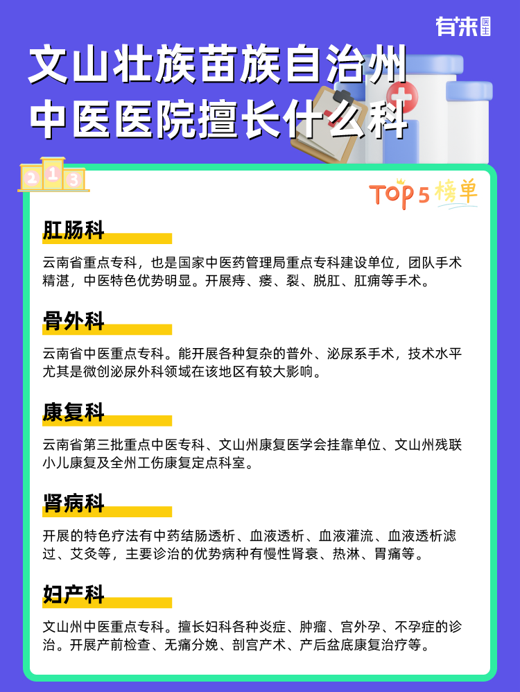 文山壮族苗族自治州中医医院擅长什么科