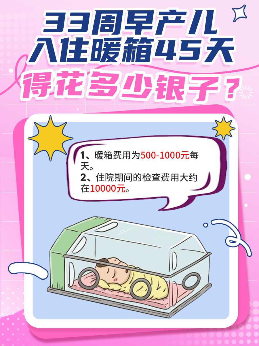 33周早产儿入住暖箱45天，得花多少银子？