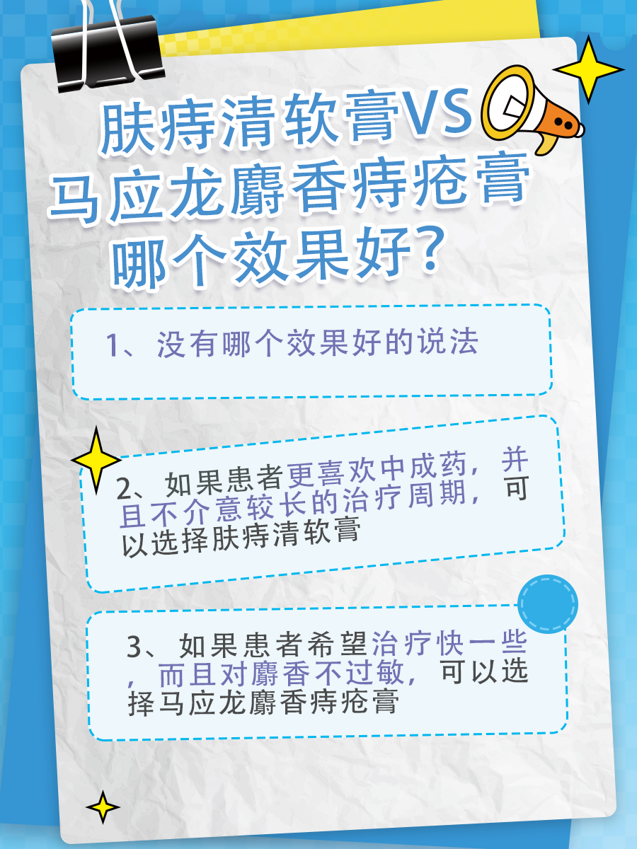 肤痔清软膏VS马应龙麝香痔疮膏，哪个效果好？