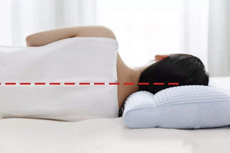 颈椎反弓侧躺脊柱居中背面图