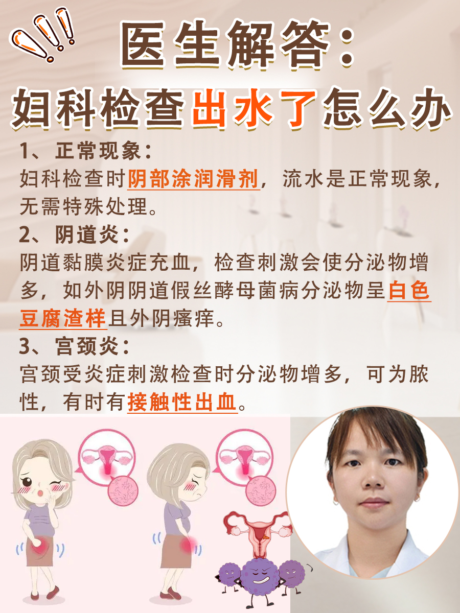 医生解答：妇科检查出水了怎么办