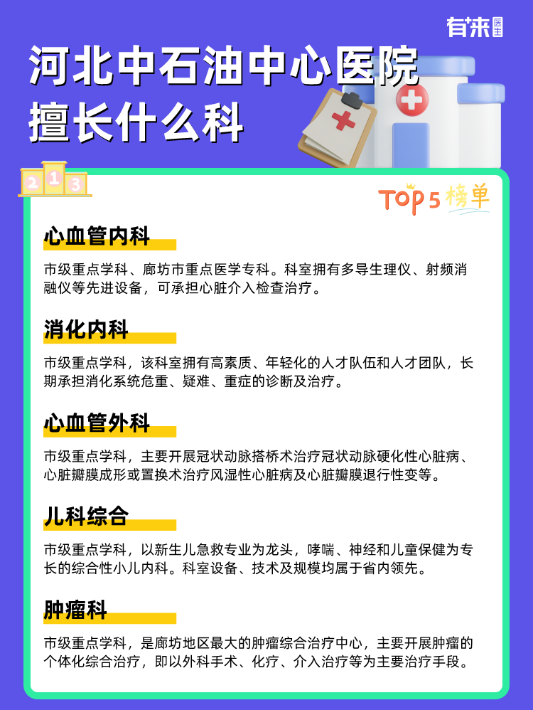 河北中石油中心医院擅长什么科