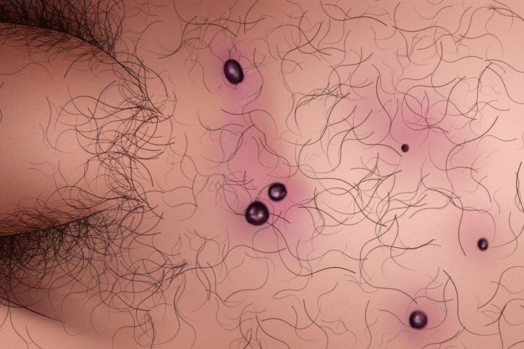 外阴毛囊炎会阴部结痂手绘图 外阴毛囊炎会阴部结痂手绘图