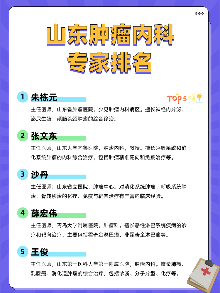 山东肿瘤内科专家排名